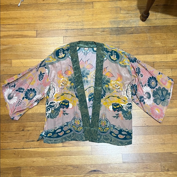 Powder The Folk Art Floral Kimono Jacket, OSFM - Picture 2 of 14